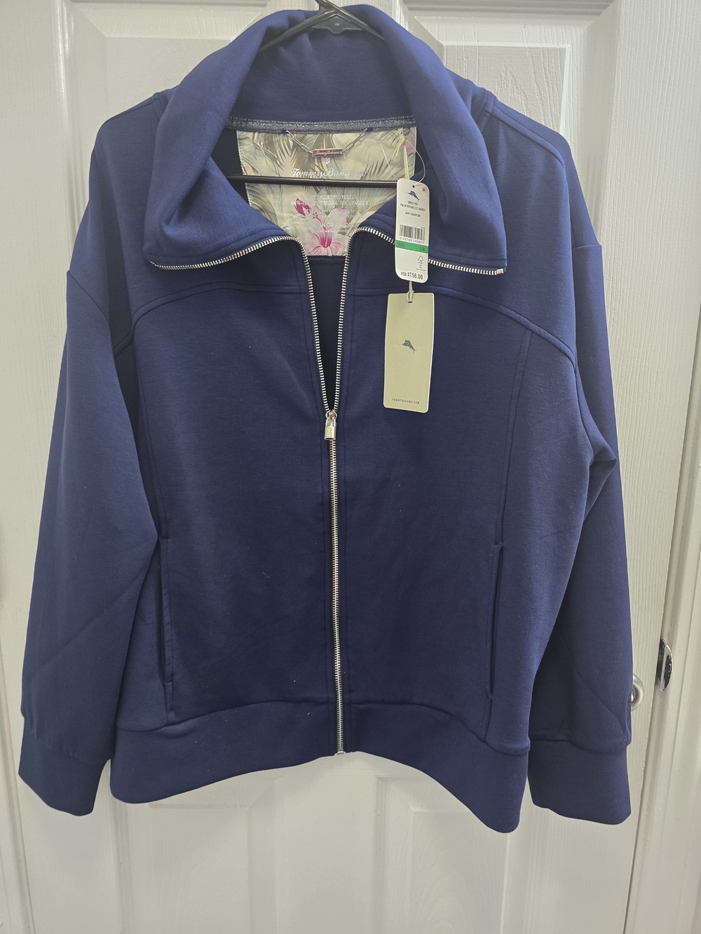 NWT Tommy Bahama Palm Voyage Blue Full-Zip Jacket Large